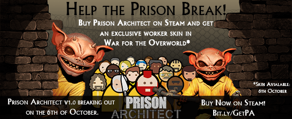 Prison Architect Steam News Banner - 600x245